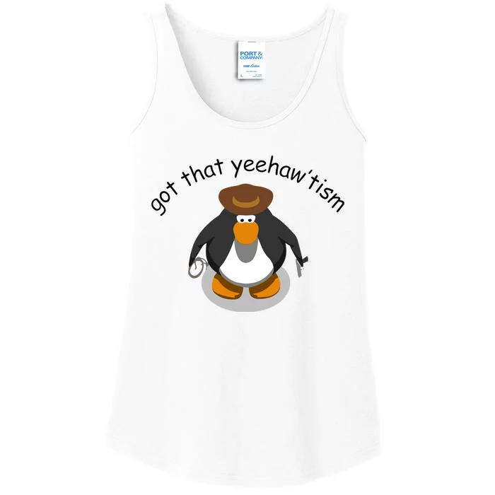 Got That Yeehawtism Penguin Cowboy Ladies Essential Tank