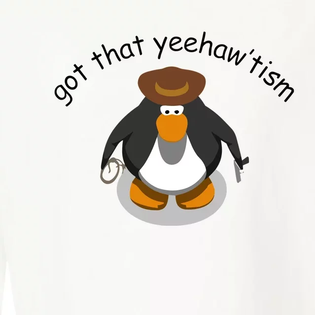 Got That Yeehawtism Penguin Cowboy Cropped Pullover Crew