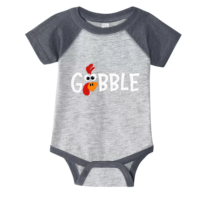 Gobble Till You Wobble Cool Turkey Thanksgiving Gobble Infant Baby Jersey Bodysuit