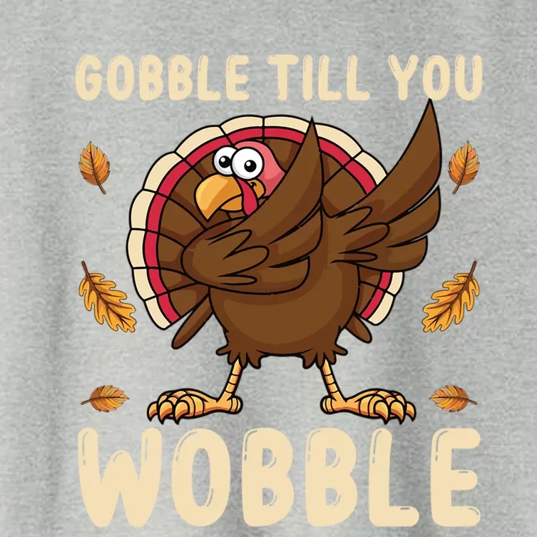 Gobble Till You Wobble Funny Thanksgiving Turkey Graphic Gift Women's Crop Top Tee