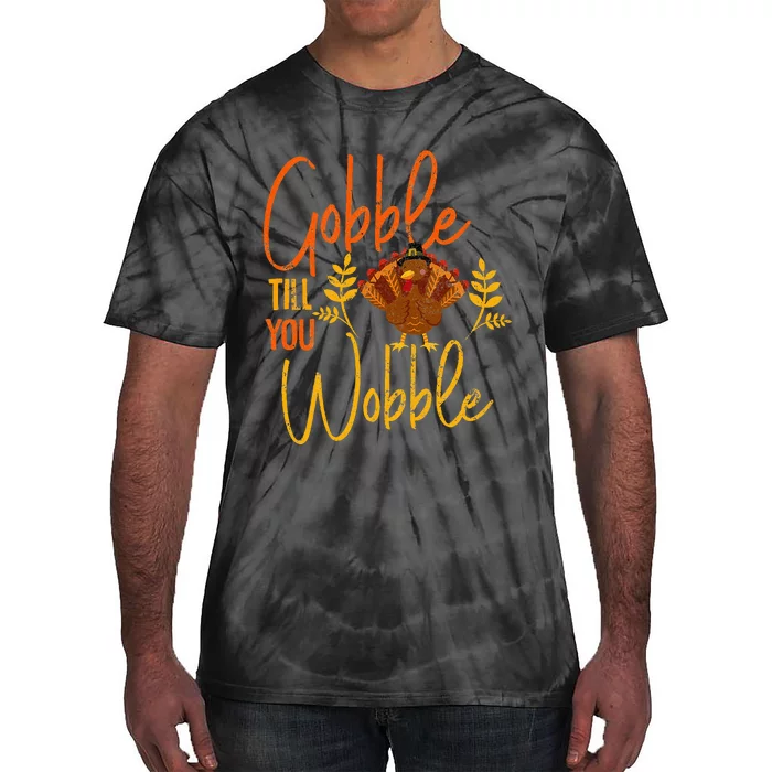 Gobble Till You Wobble Thanksgiving Family Matching Tie-Dye T-Shirt