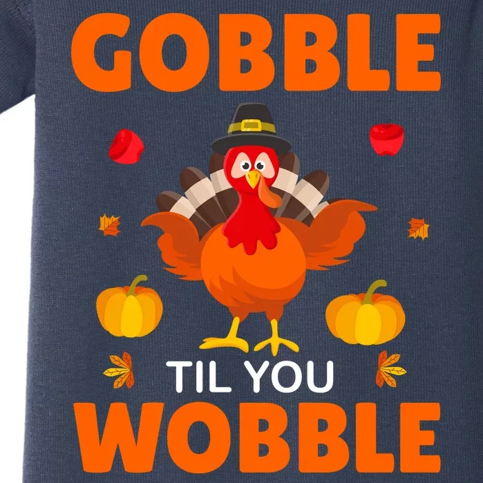 Gobble Til You Wobble Funny Thanksgiving Baby Bodysuit