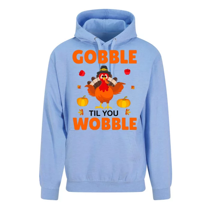 Gobble Til You Wobble Funny Thanksgiving Unisex Surf Hoodie