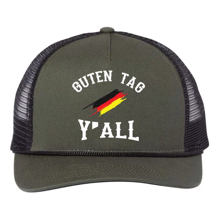 Guten Tag Yall German Flag Funny Oktoberfest Gift Retro Rope Trucker Hat Cap