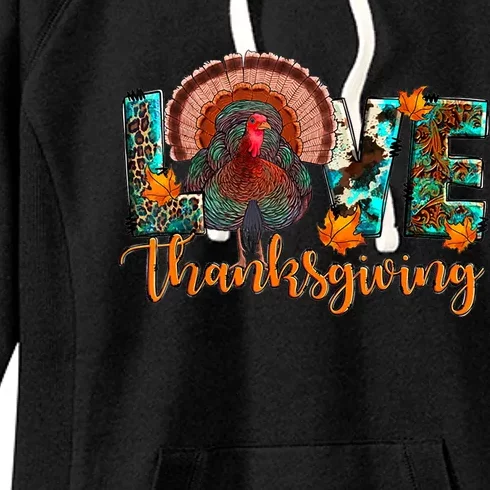 Gobble Til You Wobble Outfit Thanksgiving Love Gift Women's Fleece Hoodie