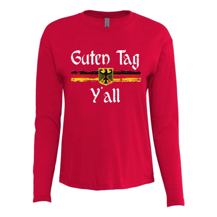 Guten Tag YAll Oktoberfest German Flag Eagle Prost Womens Cotton Relaxed Long Sleeve T-Shirt