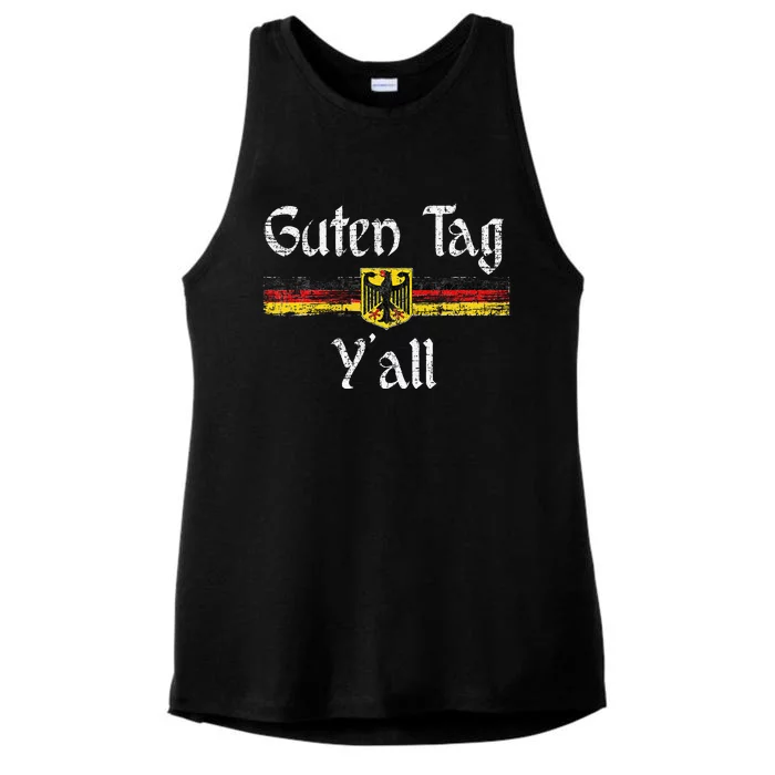 Guten Tag YAll Oktoberfest German Flag Eagle Prost Ladies Tri-Blend Wicking Tank