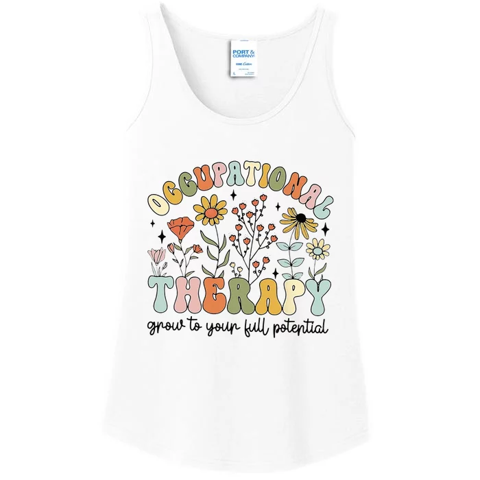 Grow To Your Full Potential Occupational Therapy Colorful Ladies Essential Tank