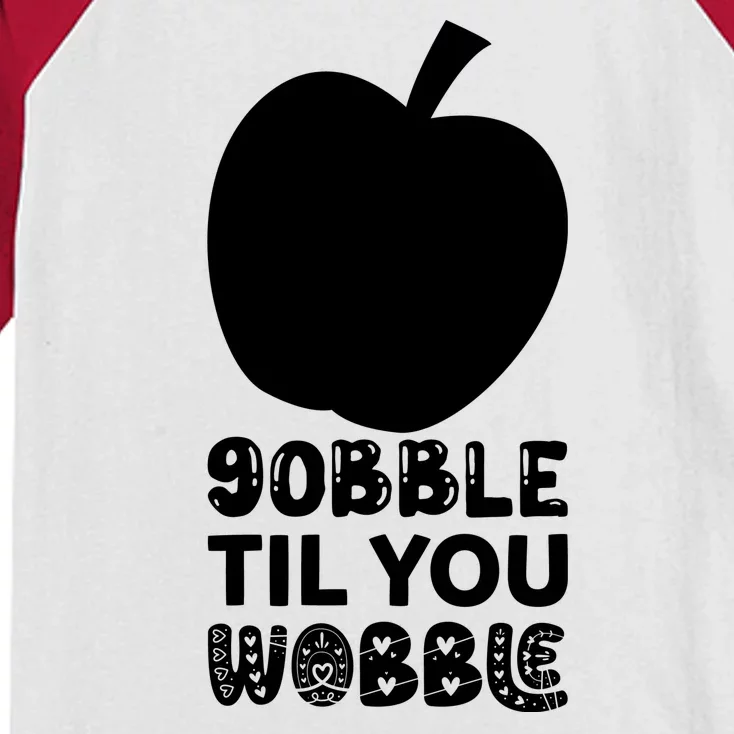 Gobble Til You Wobble Kids Colorblock Raglan Jersey