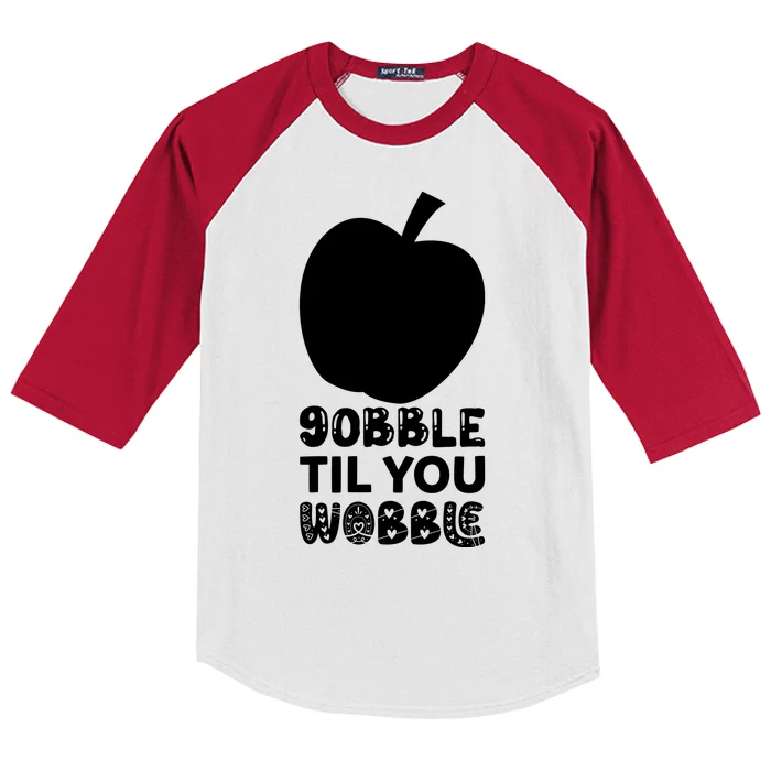 Gobble Til You Wobble Kids Colorblock Raglan Jersey