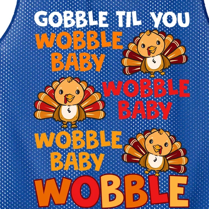 Gobble Til You Wobble Funny Gift Mesh Reversible Basketball Jersey Tank