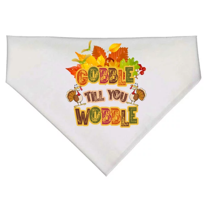 Gobble Til You Wobble Fall Thanksgiving Gift USA-Made Doggie Bandana