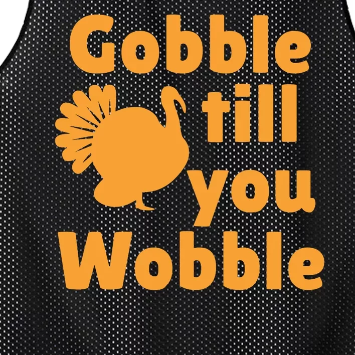 Gobble Til You Wobble Thanksgiving Turkey Present Mesh Reversible Basketball Jersey Tank