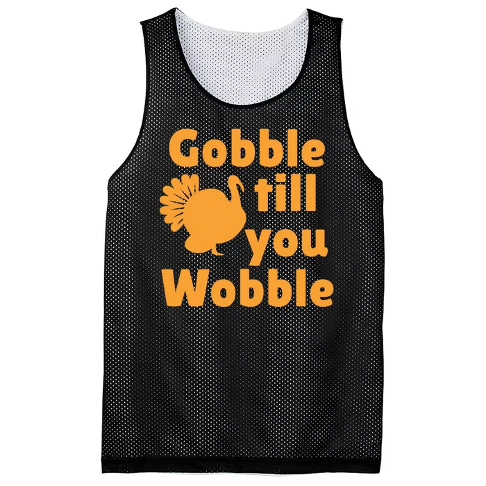 Gobble Til You Wobble Thanksgiving Turkey Present Mesh Reversible Basketball Jersey Tank