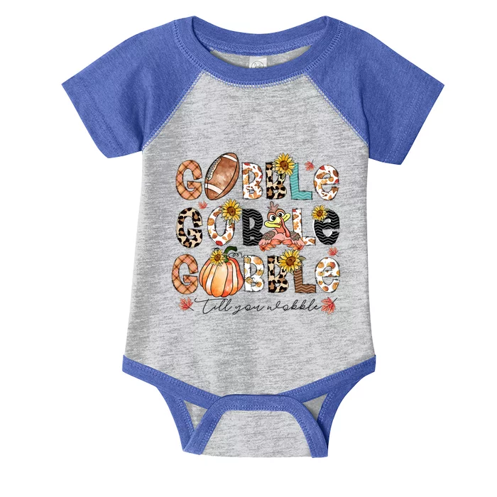 Gobble Till You Wobble Funny Thanksgiving Wobble Wobble Gift Infant Baby Jersey Bodysuit