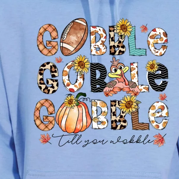 Gobble Till You Wobble Funny Thanksgiving Wobble Wobble Gift Unisex Surf Hoodie