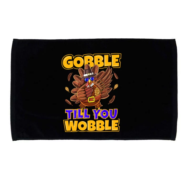 Gobble Till You Wobble Turkey Outfit Thanksgiving Gift Microfiber Hand Towel