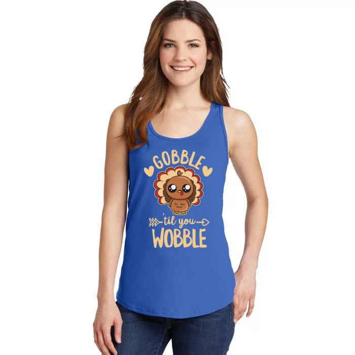 Gobble Til You Wobble Pun Turkey Expert Gift Ladies Essential Tank