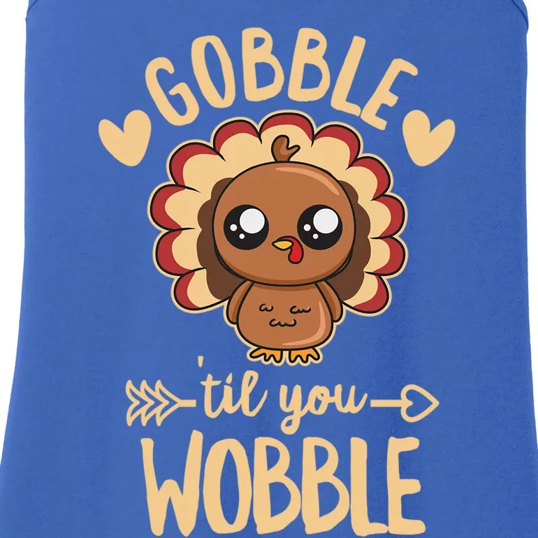 Gobble Til You Wobble Pun Turkey Expert Gift Ladies Essential Tank