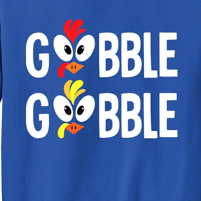 Gobble Til You Wobble Cute Turkey Thanksgiving Leopard Sweatshirt