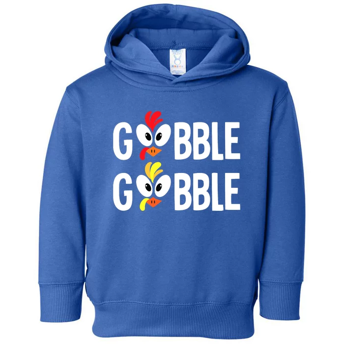 Gobble Til You Wobble Cute Turkey Thanksgiving Leopard Toddler Hoodie