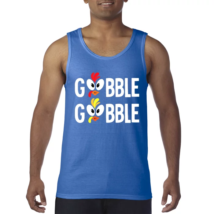 Gobble Til You Wobble Cute Turkey Thanksgiving Leopard Tank Top