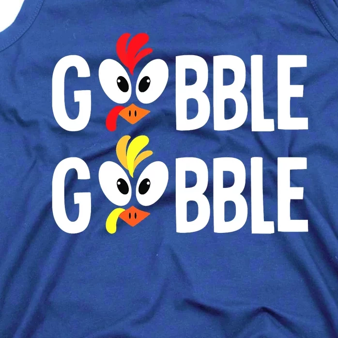 Gobble Til You Wobble Cute Turkey Thanksgiving Leopard Tank Top