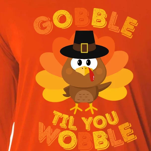 Gobble Til You Wobble Great Gift Outfit Thanksgiving Gift Cooling Performance Long Sleeve Crew