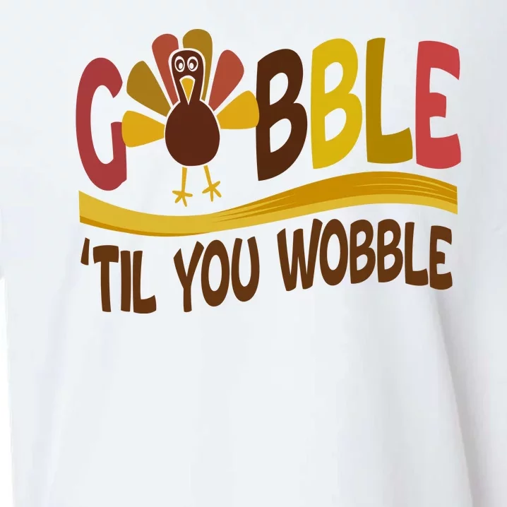 Gobble Til You Wobble Thanksgiving Funny Sueded Cloud Jersey T-Shirt