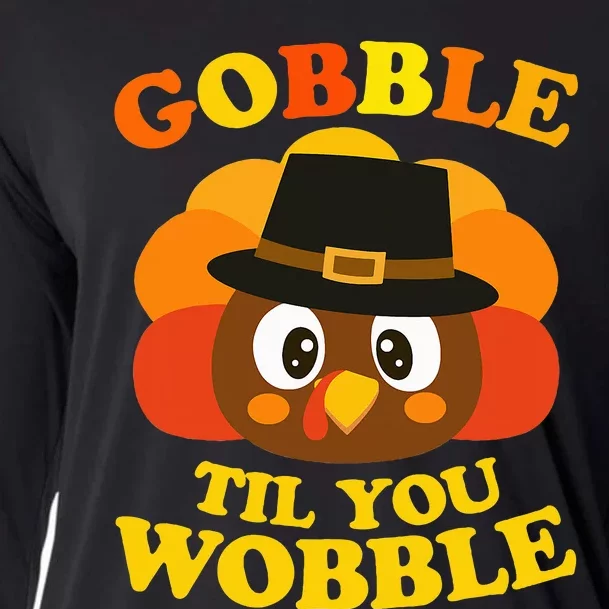 Gobble Til You Wobble Baby Outfit Thanksgiving Cooling Performance Long Sleeve Crew