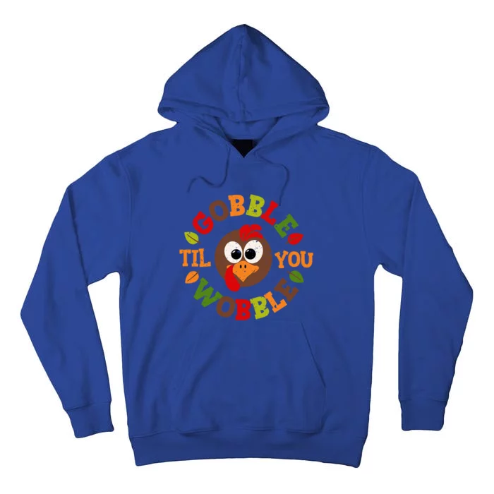 Gobble Til You Wobble Vintage Thanksgiving Gift Tall Hoodie