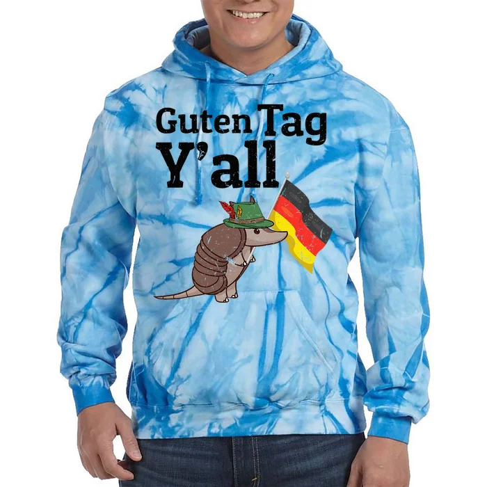 Guten Tag YAll Texas Armadillo German Flag Hat Tie Dye Hoodie