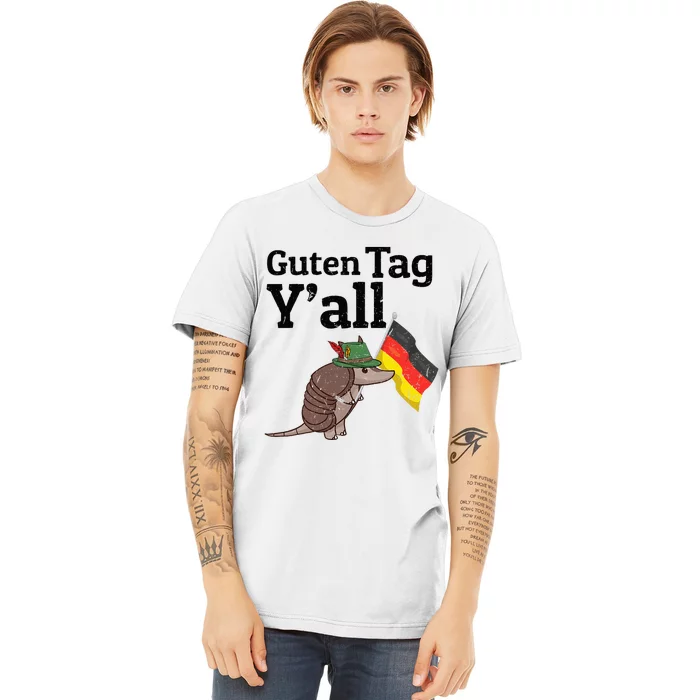 Guten Tag YAll Texas Armadillo German Flag Hat Premium T-Shirt