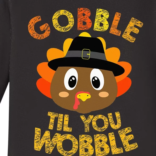 Gobble Til You Wobble Baby Outfit Thanksgiving Baby Long Sleeve Bodysuit