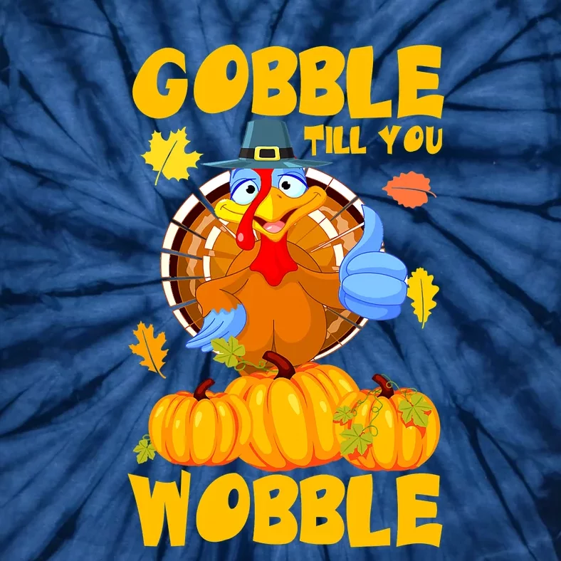 Gobble Till You Wobble Boys Thanksgiving Pumpkin Tie-Dye T-Shirt