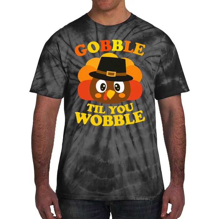 Gobble Til You Wobble Baby Outfit Thanksgiving Tie-Dye T-Shirt