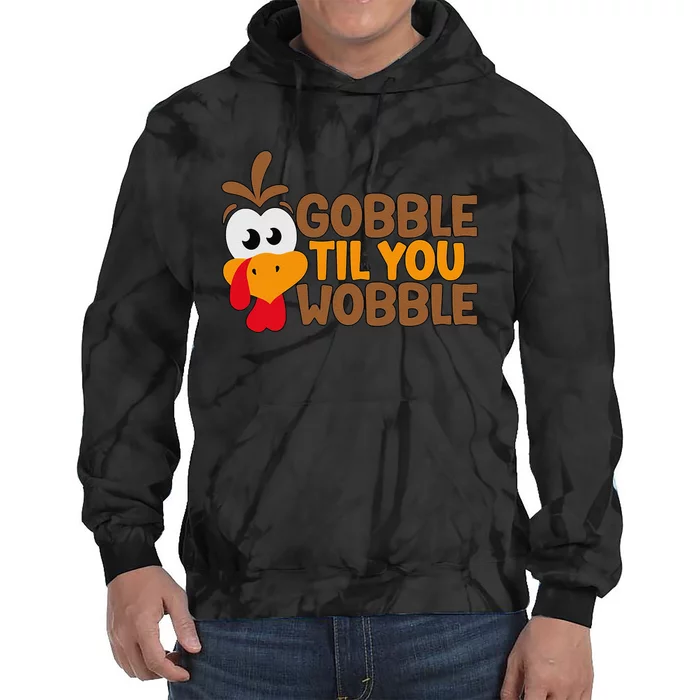 Gobble Til You Wobble Baby Outfit Thanksgiving Tie Dye Hoodie