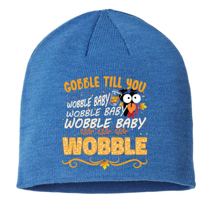 Gobble Till You Wobble Wobble Turkey Gift 8 1/2in Sustainable Knit Beanie