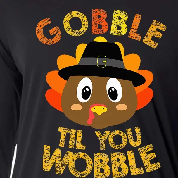 Gobble Til You Wobble Baby Outfit Thanksgiving Cooling Performance Long Sleeve Crew