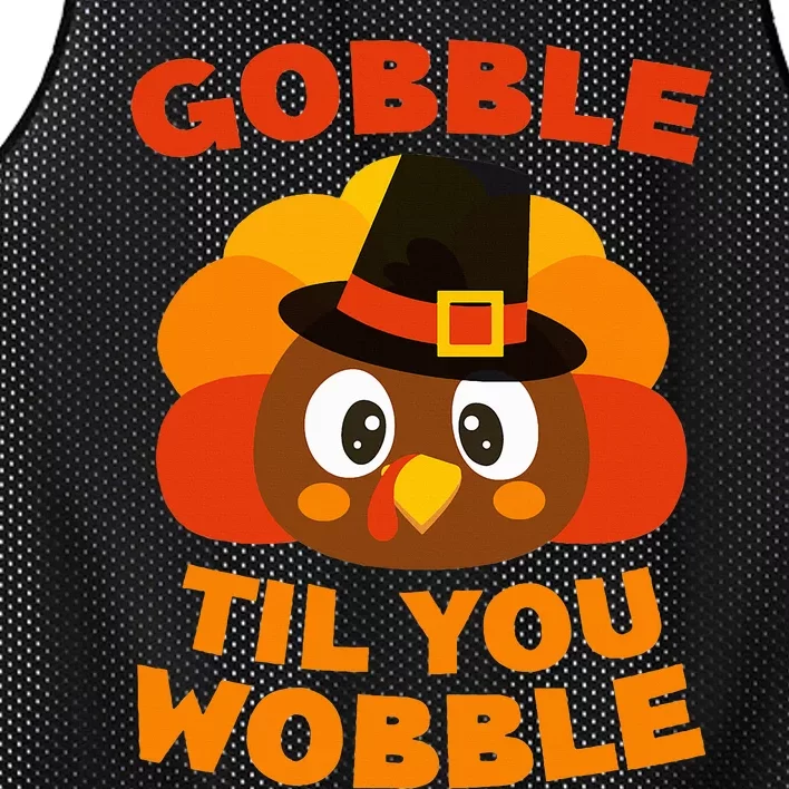 Gobble Til You Wobble Thanksgiving Day Mesh Reversible Basketball Jersey Tank