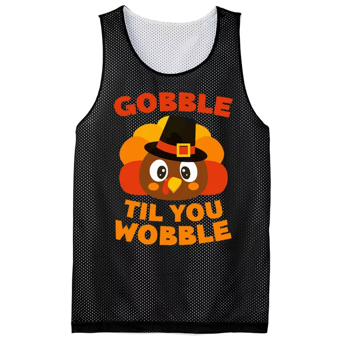 Gobble Til You Wobble Thanksgiving Day Mesh Reversible Basketball Jersey Tank