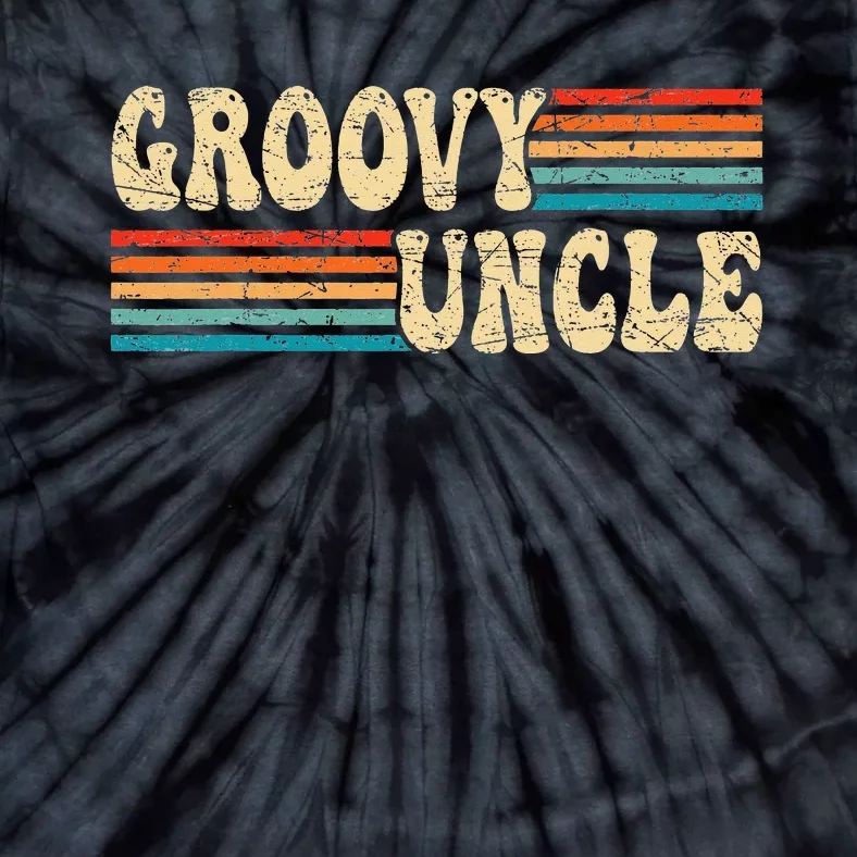 Groovy Uncle 70s Aesthetic Nostalgia 1970's Retro Uncle Tie-Dye T-Shirt