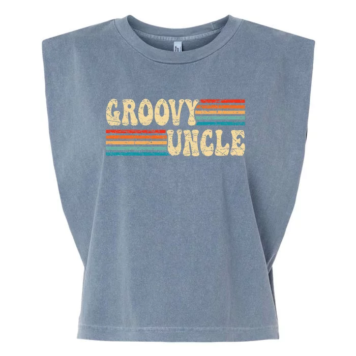 Groovy Uncle 70s Aesthetic Nostalgia 1970's Retro Uncle Garment-Dyed Women's Muscle Tee