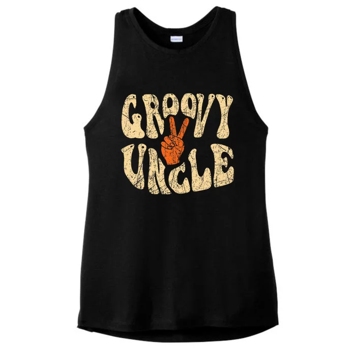 Groovy Uncle 70s Aesthetic Nostalgia 1970S Retro Uncle Ladies Tri-Blend Wicking Tank