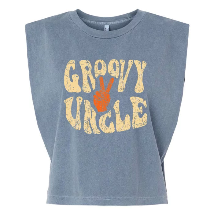 Groovy Uncle 70s Aesthetic Nostalgia 1970S Retro Uncle Garment-Dyed Women's Muscle Tee