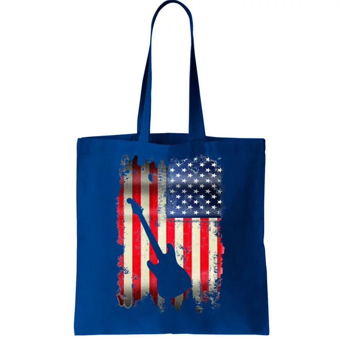 Guitarist Usa American Flag 4th Of July Patriotic Tote Bag