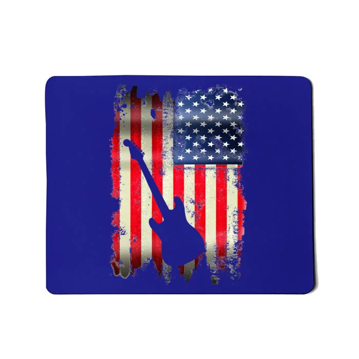 Guitarist Usa American Flag 4th Of July Patriotic Mousepad