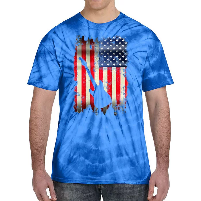 Guitarist Usa American Flag 4th Of July Patriotic Tie-Dye T-Shirt