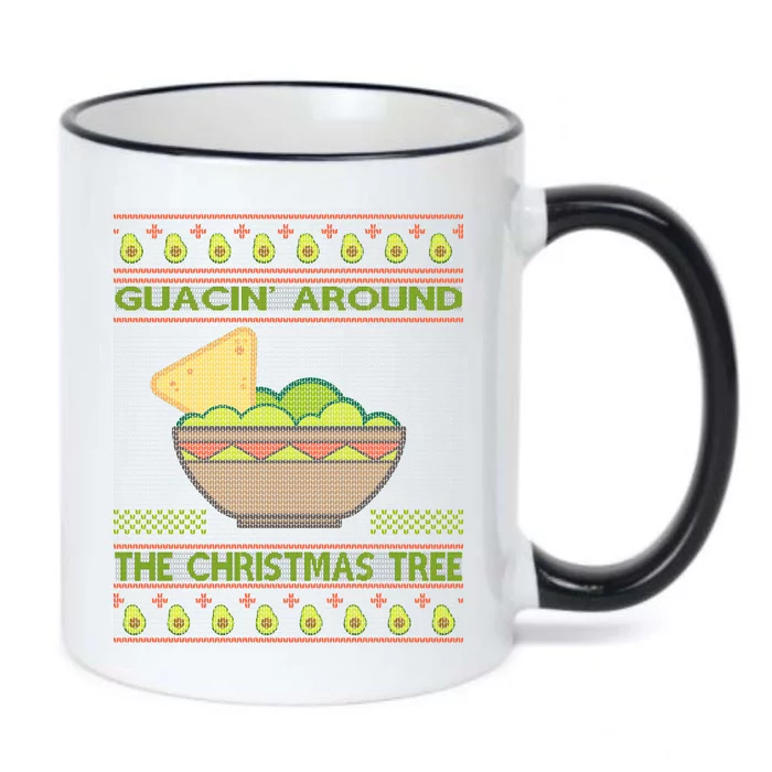 Guacin' Around The Christmas Tree Black Color Changing Mug