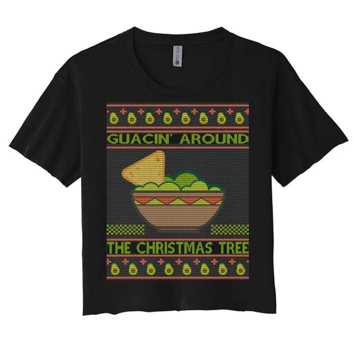 Guacin' Around The Christmas Tree Women's Crop Top Tee